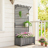 Fir Wood Outdoor Garden Planter Box 90cm Wide - Velmora