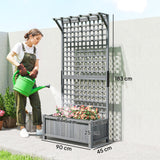 Fir Wood Outdoor Garden Planter Box 90cm Wide - Velmora