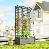 Fir Wood Outdoor Garden Planter Box 90cm Wide - Velmora