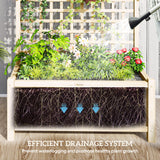 Fir Wood Outdoor Garden Planter Box 90cm Wide - Velmora