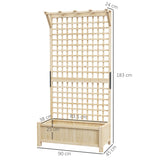 Fir Wood Outdoor Garden Planter Box 90cm Wide - Velmora