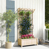 Fir Wood Outdoor Garden Planter Box 90cm Wide - Velmora