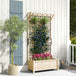 Fir Wood Outdoor Garden Planter Box 90cm Wide - Velmora
