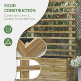 Fir Wood Outdoor Garden Planter Box With Wheels 76cm Wide - Velmora