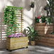 Fir Wood Outdoor Garden Planter Box With Wheels 76cm Wide - Velmora