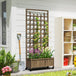 Fir Wood Outdoor Garden Planter Box With Wheels 82.5cm Wide - Velmora