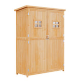 Fir Wood Outdoor Garden Shed With Two Windows - Velmora