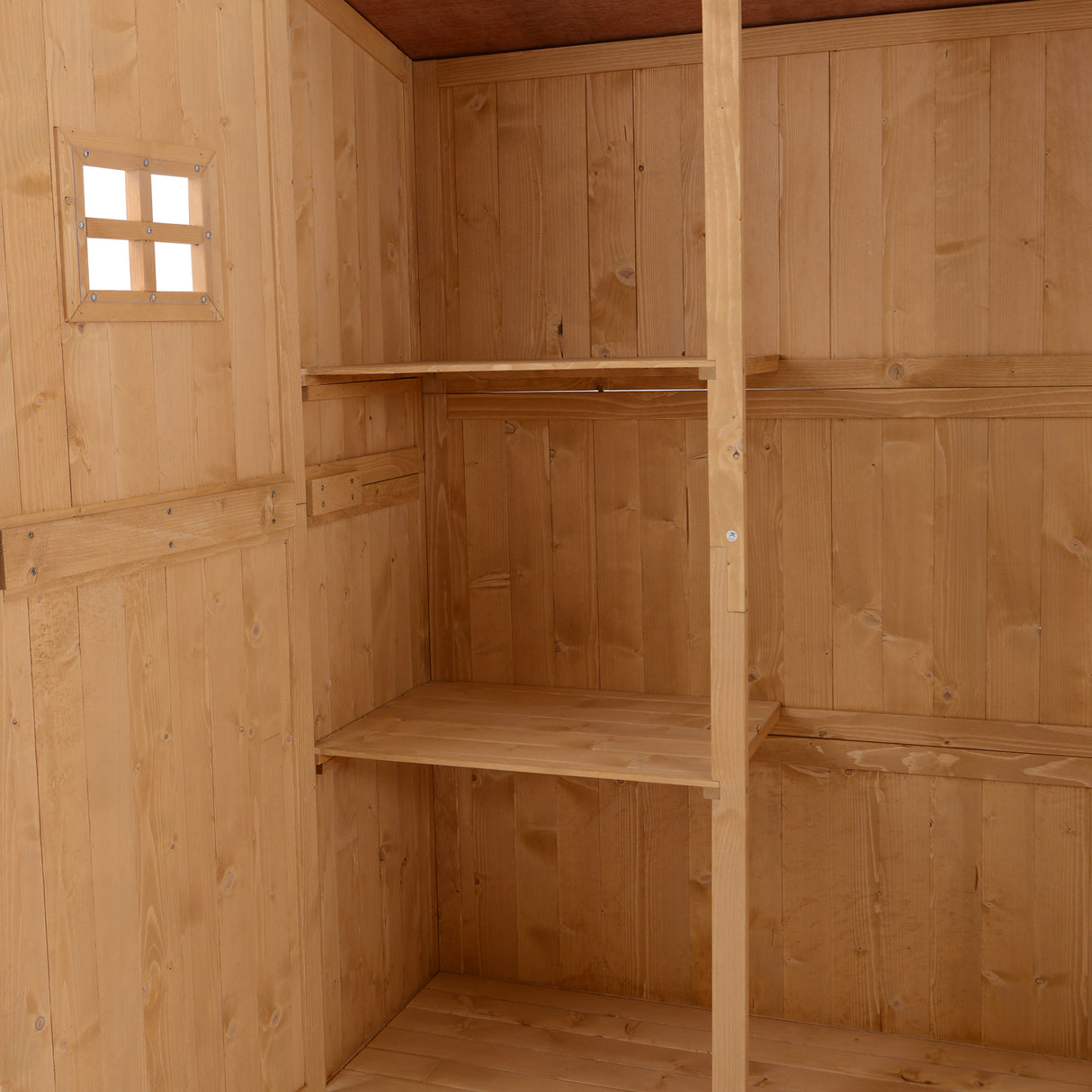 Fir Wood Outdoor Garden Shed With Two Windows - Velmora