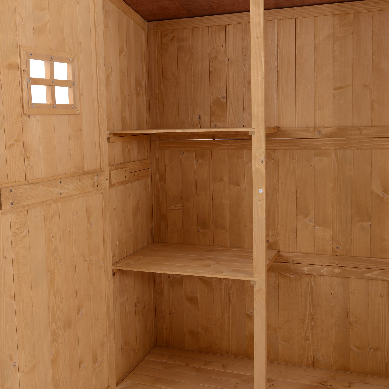 Fir Wood Outdoor Garden Shed With Two Windows - Velmora