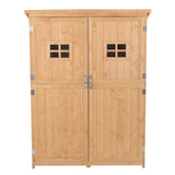 Fir Wood Outdoor Garden Shed With Two Windows - Velmora