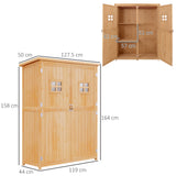 Fir Wood Outdoor Garden Shed With Two Windows - Velmora