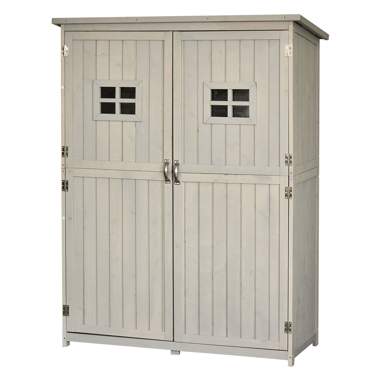 Fir Wood Outdoor Garden Shed With Two Windows - Velmora