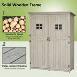 Fir Wood Outdoor Garden Shed With Two Windows - Velmora