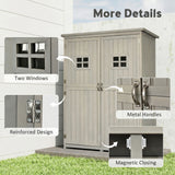 Fir Wood Outdoor Garden Shed With Two Windows - Velmora