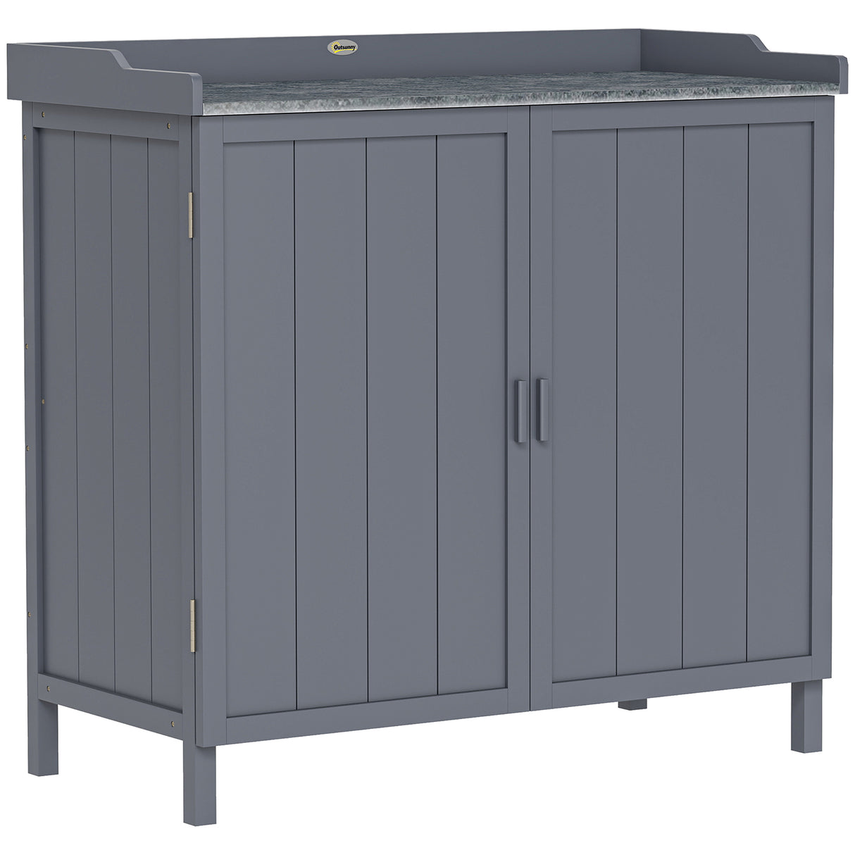 Fir Wood Outdoor Garden Storage Cabinet 98cm Wide - Velmora