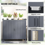 Fir Wood Outdoor Garden Storage Cabinet 98cm Wide - Velmora