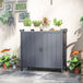 Fir Wood Outdoor Garden Storage Cabinet 98cm Wide - Velmora