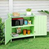Fir Wood Outdoor Garden Storage Cabinet 98cm Wide - Velmora