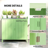 Fir Wood Outdoor Garden Storage Cabinet 98cm Wide - Velmora