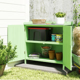 Fir Wood Outdoor Garden Storage Cabinet 98cm Wide - Velmora
