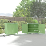Fir Wood Outdoor Garden Storage Cabinet 98cm Wide - Velmora