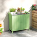 Fir Wood Outdoor Garden Storage Cabinet 98cm Wide - Velmora