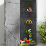 Fir Wood Outdoor Garden Storage Shed 77cm Wide - Velmora