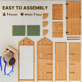 Fir Wood Outdoor Garden Storage Shed 77cm Wide - Velmora