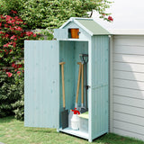 Fir Wood Outdoor Garden Storage Shed 77cm Wide - Velmora