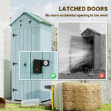 Fir Wood Outdoor Garden Storage Shed 77cm Wide - Velmora