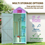 Fir Wood Outdoor Garden Storage Shed 77cm Wide - Velmora