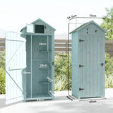 Fir Wood Outdoor Garden Storage Shed 77cm Wide - Velmora