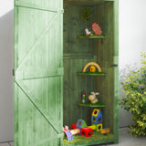 Fir Wood Outdoor Garden Storage Shed 77cm Wide - Velmora
