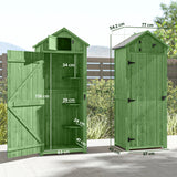 Fir Wood Outdoor Garden Storage Shed 77cm Wide - Velmora