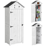 Fir Wood Outdoor Garden Storage Shed 77cm Wide - Velmora