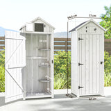 Fir Wood Outdoor Garden Storage Shed 77cm Wide - Velmora