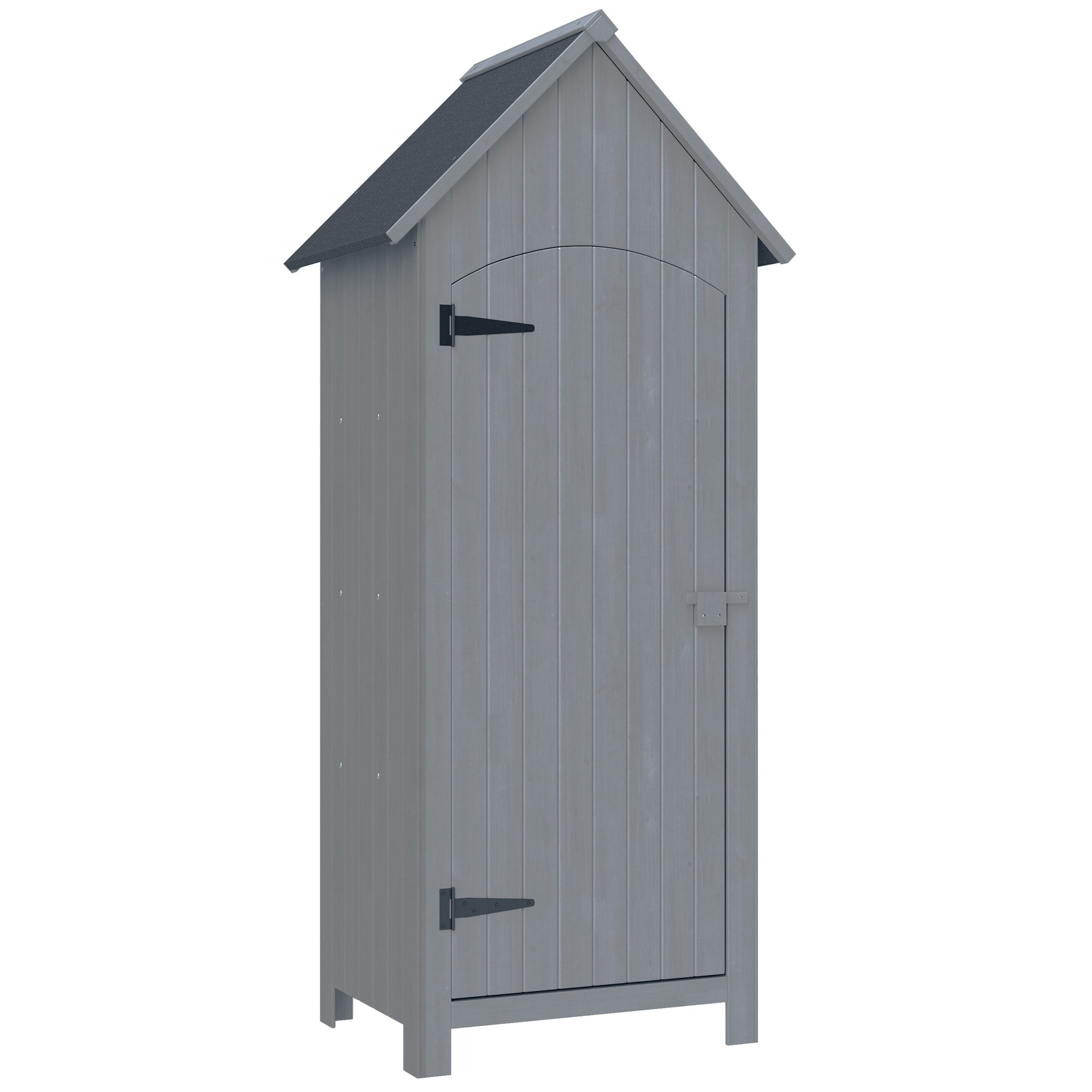Fir Wood Outdoor Garden Storage Shed 77cm Wide With Tilt Roof - Velmora