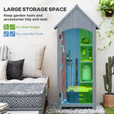 Fir Wood Outdoor Garden Storage Shed 77cm Wide With Tilt Roof - Velmora