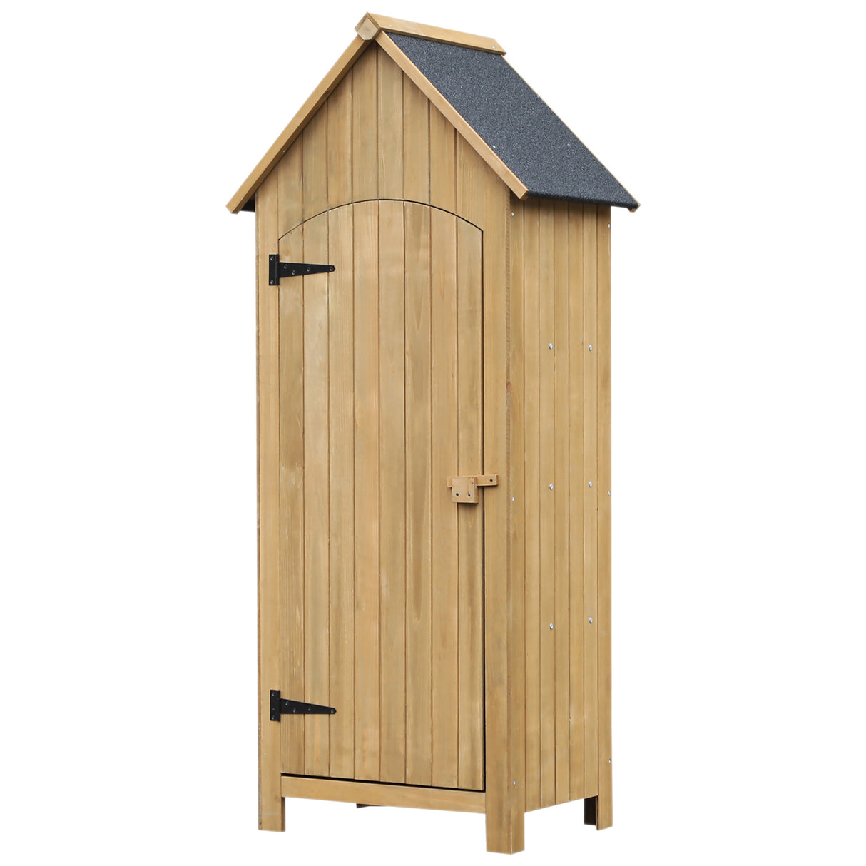 Fir Wood Outdoor Garden Storage Shed 77cm Wide With Tilt Roof - Velmora