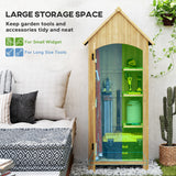 Fir Wood Outdoor Garden Storage Shed 77cm Wide With Tilt Roof - Velmora