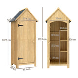Fir Wood Outdoor Garden Storage Shed 77cm Wide With Tilt Roof - Velmora