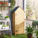 Fir Wood Outdoor Garden Storage Shed 77cm Wide With Tilt Roof - Velmora