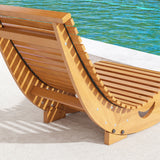 Fir Wood Outdoor Rocking Chair With Slatted Seat - Velmora