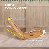 Fir Wood Outdoor Rocking Chair With Slatted Seat - Velmora