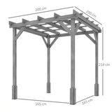Fir Wood Pergola 200cm Width x 200cm Depth - Velmora