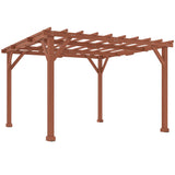 Fir Wood Pergola 327cm Width x 327cm Depth - Velmora
