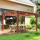 Fir Wood Pergola 327cm Width x 327cm Depth - Velmora