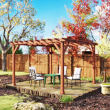 Fir Wood Pergola 327cm Width x 327cm Depth - Velmora