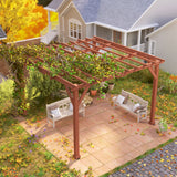 Fir Wood Pergola 327cm Width x 327cm Depth - Velmora