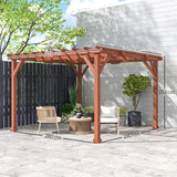 Fir Wood Pergola 327cm Width x 327cm Depth - Velmora